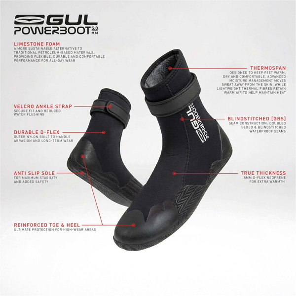 2026 GUL 5mm Power Wetsuit Boots BO1263-B8 - Black